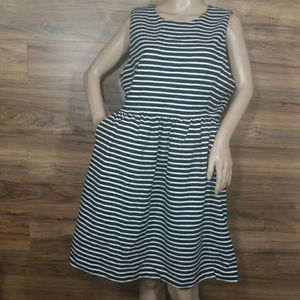NWT J Crew Striped Black White A Line Dress XL